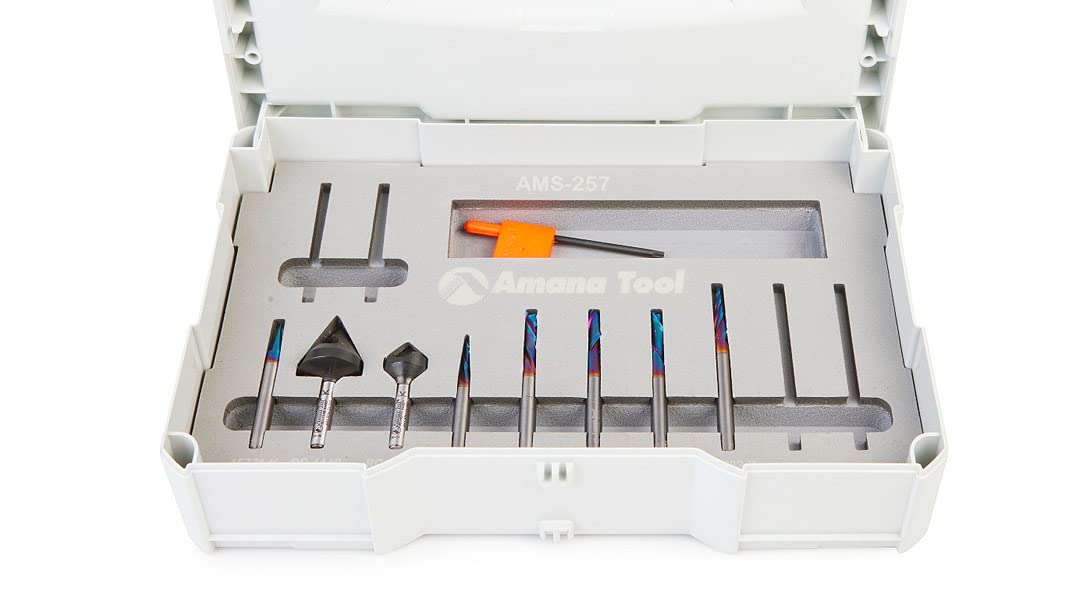 Amana Tool AMS-257 8-Pc General Purpose CNC Router Bit Set